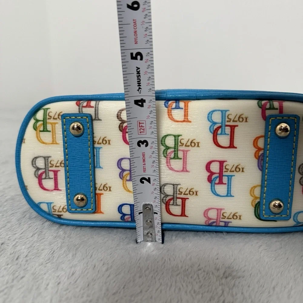 Dooney & Bourke 1975 Logo Bag Domed Crossbody Ruby Top Handle Wht/ Multi Zip Top - Picture 11 of 12
